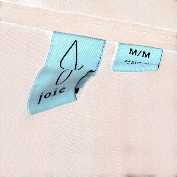 Joie Womens Orange Satin Scoop Neck Puff Long Sleeve Top Blouse Shirt sz M - Picture 16 of 16